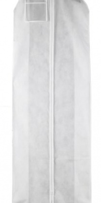 White Breathable Wedding Dress Gown Garment Bag - Extra Long with 10 Gusset (B7210W)