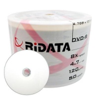 50 Ritek Ridata 8X DVD-R 4.7GB White Inkjet Hub Printable