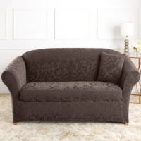 Sure Fit Stretch Jacquard Damask Sofa Cover Size-Color - Sofa - Espresso