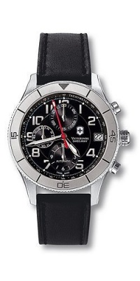 Victorinox Swiss Army Men's 241193 Ambassador Clous De Paris Black Leather Automatic Chronograph Watch