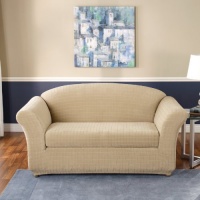 Sure Fit Stretch Squares 2-Piece Sofa Slipcover, Linen