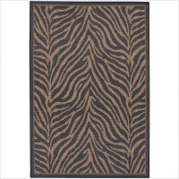 Couristan 1514/0121 Recife Zebra Black/Cocoa Runner Rug, 3-Feet 9-Inch by 5-Feet 5-Inch