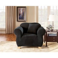 Sure Fit Stretch Pique Knit Slipcover Chair, Black