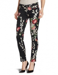 7 For All Mankind Women's The Slim Cigarette Jean, Black Cherry Blossom, 26