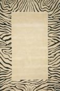 Liora Manne Seville Zebra Border Hand Tufted Rug, 8 by 10-Feet, Neutral