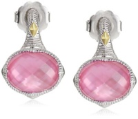 Judith Ripka Contempo Oval Stone Pink Earrings