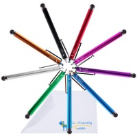 Bundle of 9 Colorful Stylus Universal Touch Screen Pen for Ipad 1 2 3 Ipod Iphone 4 4S 3g 3gs Motorola Xoom Samsung Galaxy S2 S3 Tab 8.9 10.1, Blackberry Playbook HTC Flyer Evo View Tablet - 2*15 Inch Stylus Lanyards Included - With The Friendly Swede® M