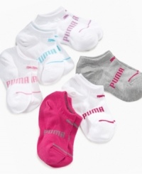 Toes stay stylish and comfy in these low-cut Puma socks in classic colors.