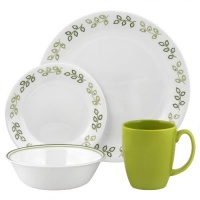 Corelle Contours Neo Leaf 16-Piece Dinnerware Set, Service for 4