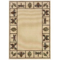 Montego Ivory/Brown Rug Size: 5'3 x 7'6