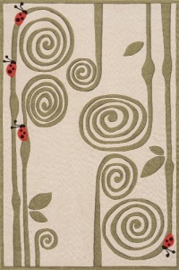 Momeni Lil Mo Swirly Fern Rug, Ivory, 5' x 7'