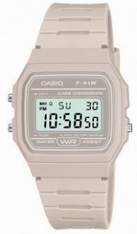 F91WC Classic Digital Water Resistant Watch with Micro Light Grey Resin Strap