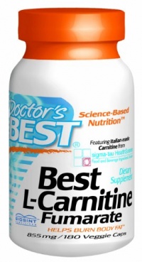 Doctor's Best Best L-Carnitine Fumarate Featuring Sigma Tau Carnitine (855 Mg) Vegetable Capsules, 180-Count