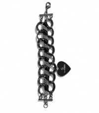 G by GUESS Women's Ribbon And Chain Link Bracelet, SILVER