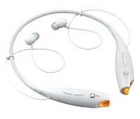 LG Electronics HBS-700W Wireless Bluetooth Stereo Headset - Retail Packaging - White/Orange