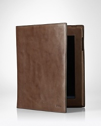 Constructed from rich leather, this sleek carrying case provides a handsome home away from home for a treasured iPad®.