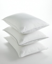 Ideal for stomach sleepers, the Primaloft Density soft pillow from Hotel Collection cradles your head with comfortable support. Featuring patented Primaloft fill designed for softness, breathability and water resistance. Also features a woven damask cover of 100% cotton in a soft, 400 thread count.