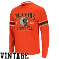 Reebok Miami Dolphins Big & Tall Vintage Applique Long Sleeve T-Shirt