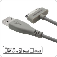 Extra Long 6 Foot (6ft) iPhone / iPod / iPad USB Charge and Sync Cable - Gray