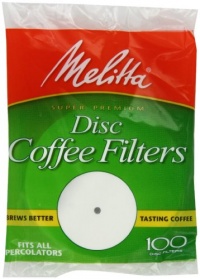 Melitta Coffee Filters for Percolators, White (3.5-Inch Discs), 100-Count Filters (Pack of 24)