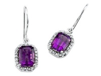 Genuine Amethyst Earrings by Effy Collection® in 14 kt White Gold LIFETIME WARRANTY