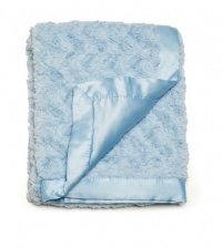 Kids Line Faux Fur/Satin Blanket, Blue