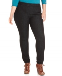 Snag the look of skinnies and the comfort of leggings with Lucky Brand Jeans' plus size jeggings, featuring a black wash-- pair them with all your new tops!