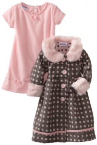 Blueberi Boulevard Baby Girls Infant Coat Velvet Set, Pink, 24 Months