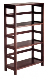 Winsome Wood 3-Shelf Wide Shelving Unit, Espresso