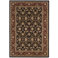 Couristan Himalaya Isfahan Oriental Rug - Ebony-Persian Red