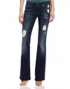 7 For All Mankind Women's A Pocket Jean in Rich Dark Destroyed