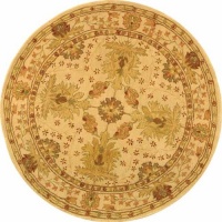 Safavieh AN540A Anatolia Collection 6-Feet Handmade Hand-Spun Wool Round Area Rug, Ivory