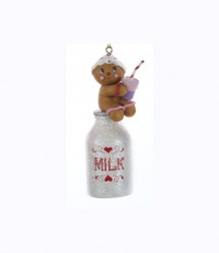 3.25 Cupcake Heaven Gingerbread Kid on Milk Bottle Christmas Ornament