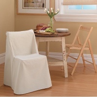 Sure Fit Duck Solid Folding Slipcover Chair, Fold, Linen