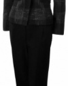 Evan Picone Women's Middleton Plaid Pant Suit Black/Ivory