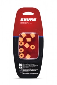 Shure EAORF2-10M Medium Foam Sleeves (10 Included/5 Pair) for E2c, SE102MPA, i2c & QuietSpot Earphones (Orange)