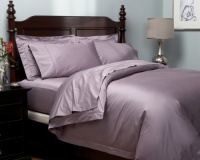 Pinzon Hemstitch 400-Thread-Count Egyptian Cotton Sateen King Duvet Set, Plum