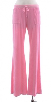 Juicy Couture Cutting Class Pink Velour Snap-pocket Pants (Large)