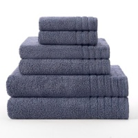 Super Zero Twist 6 piece towel set Twilight Blue by Cotton Craft - 7 Star Hotel Collection Beyond Luxury Softer than a Cloud - Each set contains 2 Oversized Bath Towels 30x54, 2 Hand Towels 16x30, 2 Wash Cloths 13x13 - Other colors - Vanilla, Basil Green,