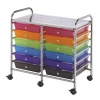 Blue Hills Studio Double-Wide Storage Cart w/12 Drawers: Multi-Color