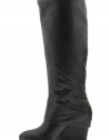 Steven by Steve Madden Women's Mauraa Boot,Black Leather,6 M US