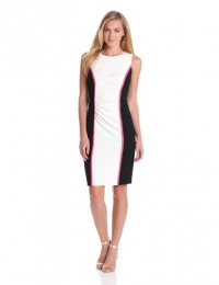 Calvin Klein Women's Sleeveless Colorblock Dress With Piping