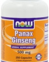 NOW Foods Panax Ginseng, 250 Capsules / 500mg