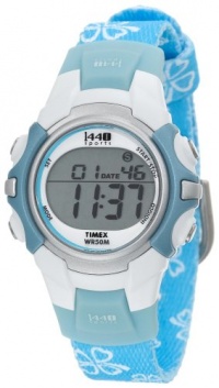 Timex Women's T5G891 1440 Sports Digital Blue Floral Fabric Strap Watch