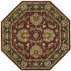 St. Croix Trading Hand - Made Wool Traditional Burgundy Agra 8x8 foot Octagon Rug