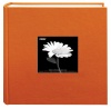 Pioneer 200 Pocket Fabric Frame Cover Photo Album, Tangerine Orange