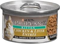 Pro Plan Canned Cat Food, Kitten Classic Chicken and Liver Entrée, 3-Ounce Cans (Pack of 24)