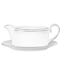 In an exquisite union of the contemporary and the classical, renowned bridal designer Vera Wang and Wedgwood have created a dinnerware and dishes pattern that brings elegance to the modern table. Blanc sur Blanc marries pure white with a textured matte border and platinum edging for subtle tonal contrast.