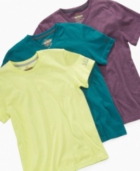 Back to the basics. This v-neck tee shirt from Epic Threads is the essential piece he'll need to build his casual look.