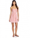 Tommy Girl Juniors Strapless Button Front Dress, Strawberry Ice Stripe, Small